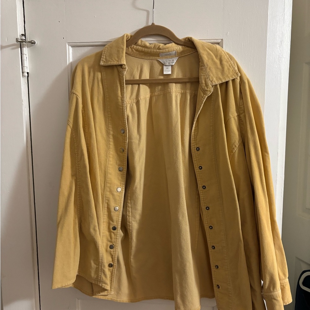 CJ Banks Mustard Button Down Shirt